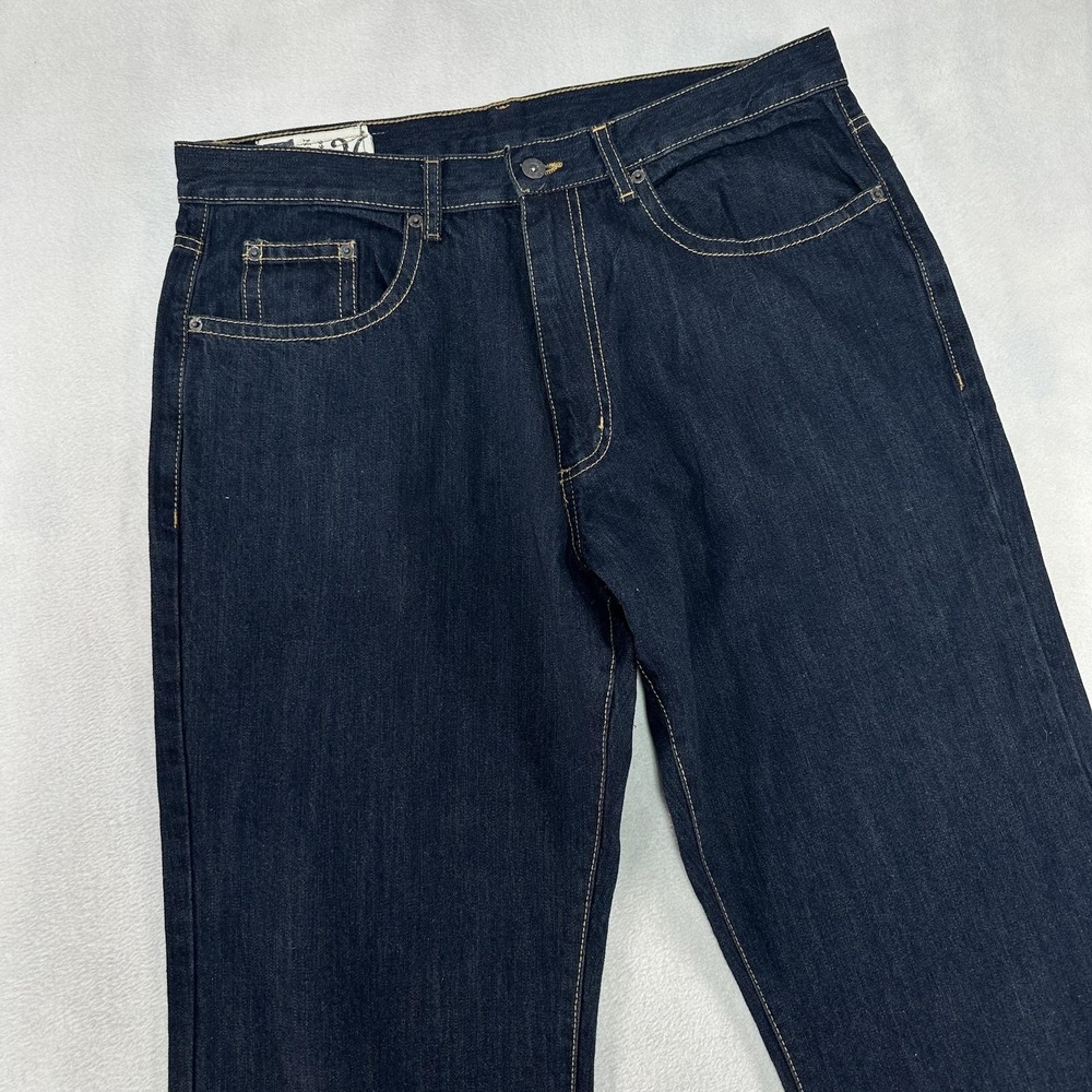 Company 81 Jeans Men's 36x27.5 Dark Wash Cambridge Relaxed Bootcut Denim‎ HEMMED